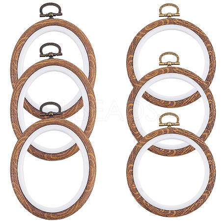 6Pcs 2 Styles Plastic Cross Stitch Embroidery Hoops DIY-CP0012-39-1