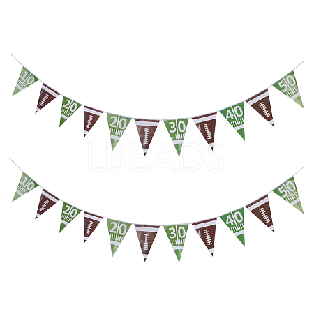 2Pcs Paper Rugby Triangle Flag Banners AJEW-SP0004-76-1