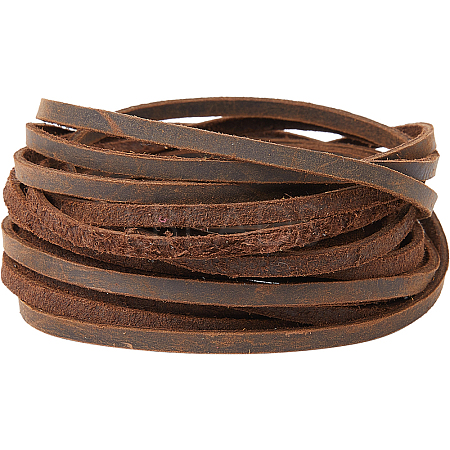 Flat Cowhide Leather Jewelry Cord LC-GF0001-10B-03-1