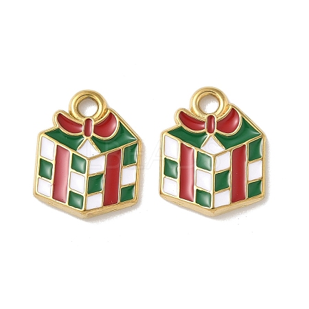 304 Stainless Steel Enamel Pendants STAS-L300-012G-09-1