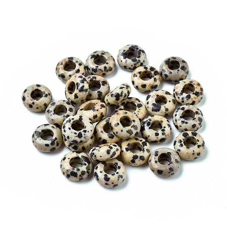 Natural Dalmatian Jasper European Beads G-G740-12x6mm-28-1