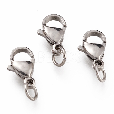 Tarnish Resistant 304 Stainless Steel Lobster Claw Clasps STAS-G240-01D-P-1