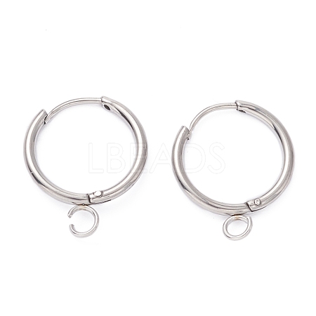 Tarnish Resistant 201 Stainless Steel Huggie Hoop Earring Findings STAS-P283-01P-P-1