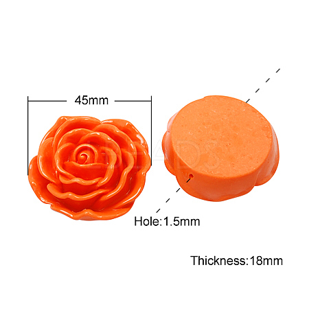 Flower Rose Resin Beads X-RESI-RB111-A72-1