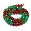 Natural Carnelian & Dyed & Heated Green Onyx Agate Beads Strands G-G106-C10-05-2