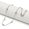 Non-Tarnish 304 Stainless Steel Box Chain Oval Link Necklaces NJEW-P315-01B-P-3