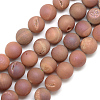 Electroplated Natural Druzy Geode Agate Beads Strands G-S238-18mm-01-1