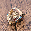 Retro Alloy and Rhinestone Finger Rings FS-WG56BBF-02-4