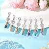 Chakra Natural Lapis Lazuli & Amethyst & Carnelian & Citrine & Garnet & Green Aventurine & Synthetic Turquoise Chips inside Glass Wishing Bottle Pendant Decoration HJEW-JM03308-1