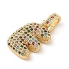 Brass Micro Pave Cubic Zirconia Pendants ZIRC-P121-01G-E-2