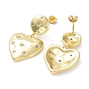 Rack Plating Brass with Cubic Zirconia Heart Dangle Stud Earrings EJEW-Z031-02G-2