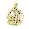 Brass Micro Pave Cubic Zirconia Pendants KK-K354-16F-G-1