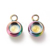 Ion Plating(IP) 304 Stainless Steel Pendant Cabochon Settings STAS-I162-01A-M-2