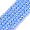 Electroplate Opaque Solid Color Glass Beads Strands EGLA-A044-P1mm-L17-1