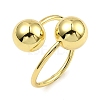 Rack Plating Brass Round Ball Beded Open Cuff Rings RJEW-D009-03G-3