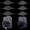 10Pcs 2 Colors Plastic Black and White Rain Bonnets AJEW-CP0007-88-1