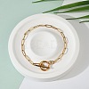 Ion Plating(IP) 304 Stainless Steel Paperclip Chain Bracelets BJEW-O186-02G-1