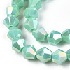 Opaque Solid Color Electroplate Glass Beads Strands EGLA-A039-P6mm-B20-2