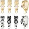 8pcs 2 Colors Brass Micro Pave Cubic Zirconia Donut Bails KK-HS0001-03-1