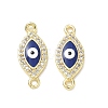 Brass Micro Pave Clear Cubic Zirconia Connector Charms CU-CBA6305-12G-C-1