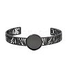 304 Stainless Steel Blank Cuff Bangle Bases with Flat Round Tray SA-CBA82C8-04A-EB-2
