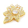 Brass Pave Clear Cubic Zirconia Side Charms KK-P243-05G-2