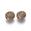 Tibetan Style Alloy Flat Round Carved Vortex Beads X-TIBEB-5437-AB-FF-2