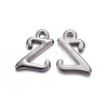 Gunmetal Plated Alloy Letter Pendants PALLOY-J718-01B-Z-1