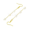 Natural Cultured Freshwater Pearl Beads & Brass Dangle Earrings for Women EJEW-TA00554-4