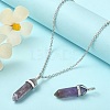 2Pcs Natural Amethyst Double Terminated Pointed Pendants G-YW0002-05B-6