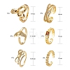 6Pcs 6 Styles Adjustable Brass Micro Pave Clear Cubic Zirconia Cuff Rings RJEW-LS0001-21G-3