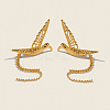Stainless Steel Bird Tassel Stud Earrings CQ0312-1