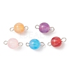 Resin Imitation Cat Eye Connector Charms PALLOY-JF02178-02-1