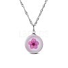 SHEGRACE Rhodium Plated 925 Sterling Silver Round Pendant Necklaces JN370A-1