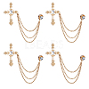 Cross Alloy Rhinestone Lapel Pin Backs JEWB-WH0051-057G-1