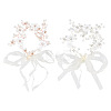 GOMAKERER 2Pcs 2 Colors Wedding Bridal Flower ABS Plastic Imitation Pearl Headband OHAR-GO0001-09-1