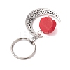 Flower Resin & Alloy Moon Keychain KEYC-JKC00821-4