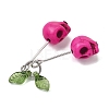 6Pcs 6 Colors Dyed Synthetic Turquoise Skull Cherry Pendants PALLOY-JF04110-6