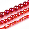 Electroplate Transparent Glass Beads Strands GLAA-T032-T8mm-AB09-4
