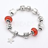 Mixed Style Alloy European Style Beads Bracelets BJEW-P049-19-3
