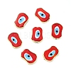 Rack Plating Handmade Evil Eye Lampwork Beads KK-F838-03-G-2