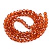 Baking Paint Transparent Glass Beads Strands DGLA-A035-T4mm-A04-3