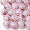 Printed & Spray Painted Imitation Jade Glass Beads X-GLAA-S047-05B-02-1