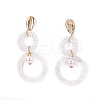 (Jewelry Parties Factory Sale)Shell Pearl Dangle Stud Earrings EJEW-F206-19G-2