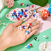 50Pcs 5 Colors Handmade Evil Eye Lampwork Beads Strands LAMP-TA0001-90-7