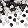 100Pcs 2 Colors Pave Disco Ball Beads RB-TA0001-28-3