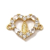 Brass Pave Clear Cubic Zirconia Connector Charms KK-M278-02A-G-1