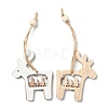Christmas Theme Natural Wood Pendant Decorations HJEW-P010-14-2