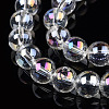 Electroplate Transparent Glass Beads Strands GLAA-T032-T10mm-AB13-4