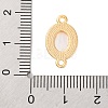 Brass Pave Natural Shell Oval Links Connector Charms KK-S403-10G-3